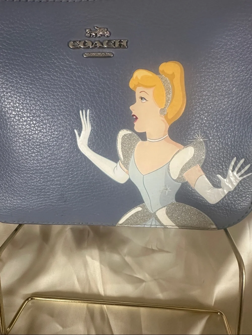Coach Disney Blue Cinderella Leather Crossbody Bag C3406